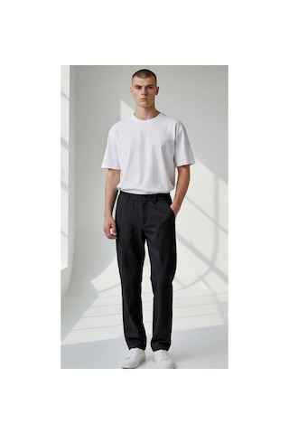 Little Cup Jeans Co Erkek Siyah Baggy Fit Rahat Kalıp Beli Lastikli Pantolon