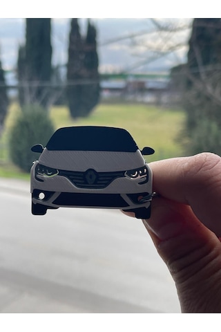Renault Magane 4 Tasarımlı Oto Anahtarlık Beyaz