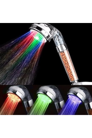 Mcg Renk Değiştiren Led Işıklı Su Tasarruflu Basınçlı Duş Başlığı Renkli