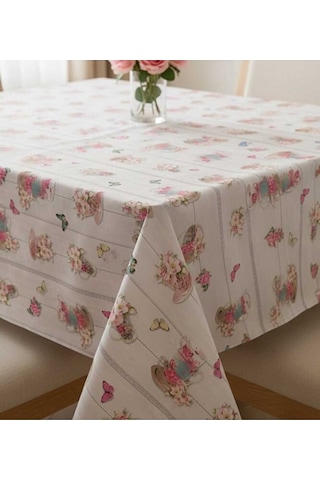 Masa Örtüsü Çiçek Desen 140x150 Cm Elyaf Tabanlı Yeni Model Masa Çok Renkli