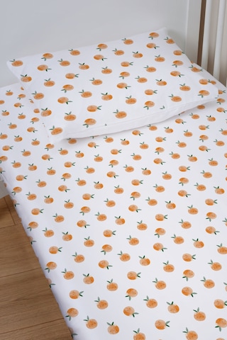 Organik Bebek Boy Lastikli Çarşaf Seti 80x140 - Portakal Bahçesi