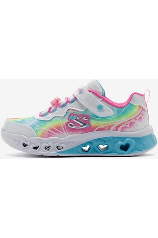 Skechers Flutter Heart Lights - Groovy Swirl Büyük Kız Çocuk Beyaz Işıklı Spor Ayakkabı 303253l Wmlt Beyaz