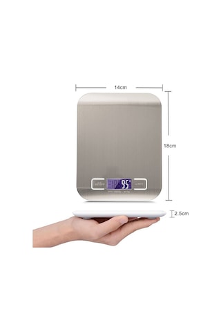 Lüx Dijital Mutfak Terazisi 5 Kg 1 Gr Hassas Paslanmaz Çelik + Pil Diğer 18300679