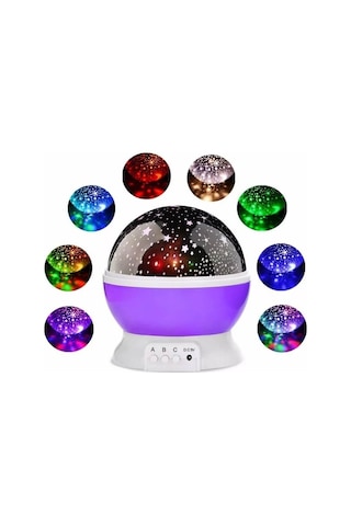 Dönen Star Master Gece Lambası Mor-2231 Çok Renkli