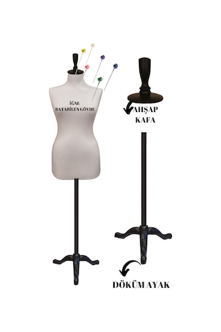 Döküm Ayaklı 38 Beden Sünger İğne Batabilen Terzi Prova Mankeni B