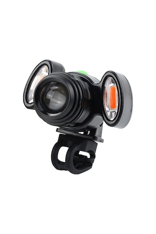 Ximistore9 Parlak T6 Led Bisiklet Farı, Şarj Edilebilir, 4 Modlu, Zoom Özellikli, Kask Ve Gidon İçin Uygun Siyah