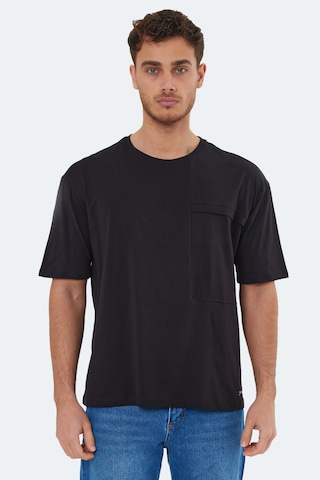 Slazenger Kaurı In Oversize Erkek Siyah Tişört Siyah