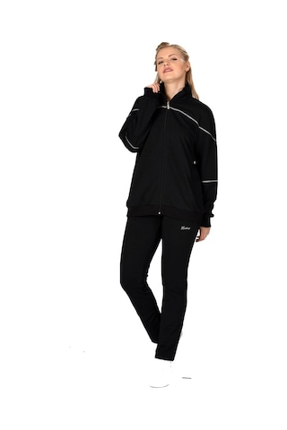 Fantasy Kadın Fermuarlı Büyük Beden Lacivert Eşofman Takım 201802