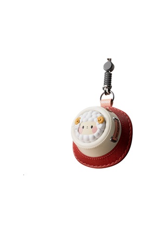 Lyon Şapka Yapraksız Asılı Boyun Fanı Taşın Mini Fan-kırmızılı