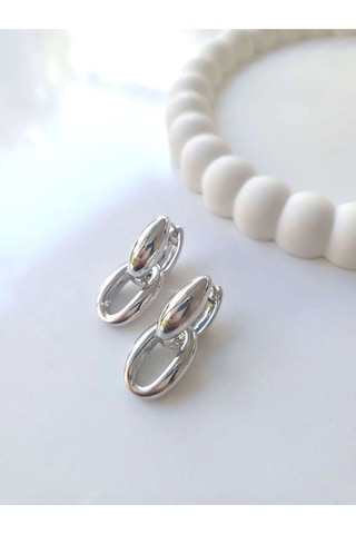 Çelik Silver Hoop Küpe Sevgiliye Hediye