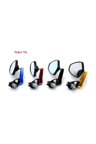 Motosiklet Gidon Bağlantili Ayna Seti Sağ-sol 501403339 Oval-kırmızı Motoparax Renk : Oval-kırmızı