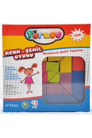 Hamaha Ahşap Renk - Şekil Oyunu - 24 Parça