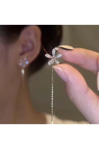 Wezone Zarif Tasarım Çiçek Desenli Uzun Tassel Küçümseme Dikişli Kolye, Moda Aksesuar, Unik Stili Yansıtan防丢 Tasarım, Toptan Satış Diğer