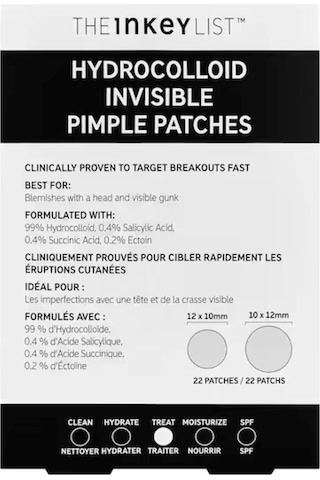 The Inkey List Hydrocolloid Invisible Pimple Patches 22'li