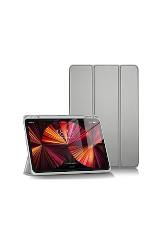 Newface Apple İpad Pro 11 2024 Kılıf Tablet Smart Kılıf - Gri Arka Kapak