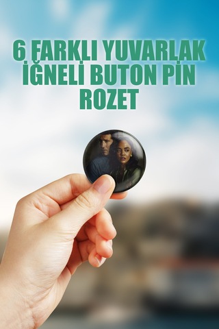 His & Hers Dizi Çanta Süsü Rozet İğneli Buton Rozet Seti 6 Adet Altılı
