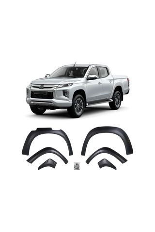 Mitsubishi L200 2019 Ve Sonrası Geniş Model Çift Depo Uyumlu Çamurluk Dodik Seti 6 Parça Abs Düz Mat