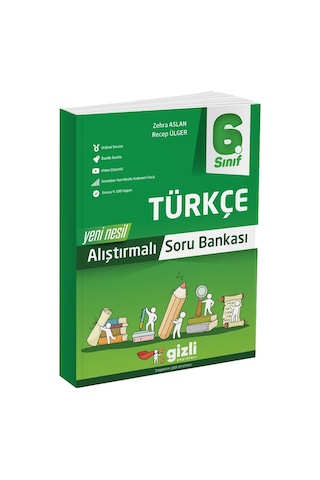 Gizli Yayınları 2025 6. Sınıf Türkçe Alıştırmalı Soru Bankası