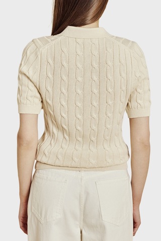 Brooks Brothers Logolu % 100 Pamuk Kısa Kollu Polo Yaka Kazak Bayan Polo Yaka Kazak Bbss26fkl011391 Vanilya
