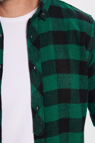 Tudors Erkek Slim Fit Dar Kesim Oduncu Düğmeli Yaka Kareli Kışlık Gömlek-32267 Çok Renkli