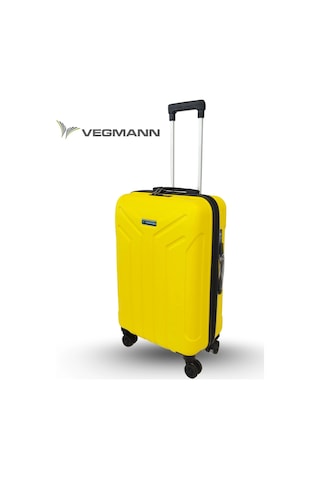 Vegmann Tartılı Scavel Sarı Büyük Boy Valiz Sarı