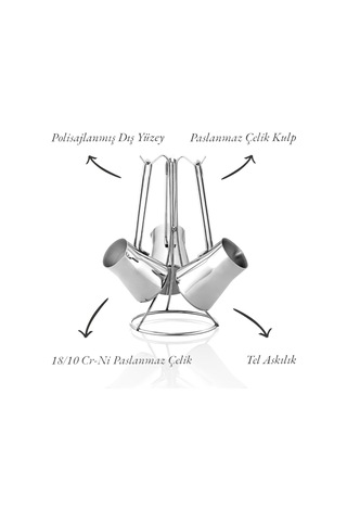 Enashop 3 Lü Şık Cezve Takımı 18/10 Paslanmaz Çelik 1. Sınıf Kalite, Kontrolden Geçmiştir Bfa