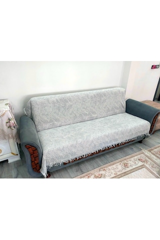 Pamuklu Kaymaz Alaca Koltuk-çekyat Örtüsü 170x220 -gri Gri