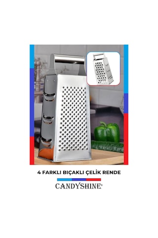 Paslanmaz Çelik Rende Lüks Pratik 4 Yönlü Ergonomik Çelik Rende