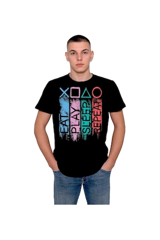 Eat Play Sleep Repeat Replay Ps4 Tişört Unisex T-shirt 001