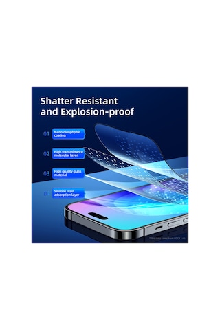 Apple iPhone Uyumlu 14 Pro Anti-static Temperli Full Cam Ekran Koruyucu 2 Adet - 728806603