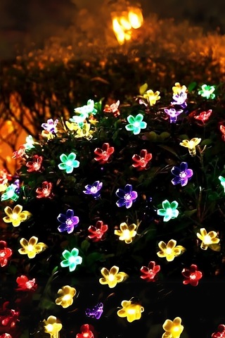 Renkli Solar Güneş Enerjili 5 Metre 50 Led Papatya Bahçe Aydınlatması Rgb 8 Fonksiyonlu Aydınlatma