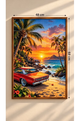1000 Parça Sahildeki Araba Puzzle 48 X 68 Cm Yüksek Baskı Kaliteli Eğlenceli Ve Eğitici Puzzle