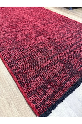 Hoom Rugs Vintage Vtg 115 Bordo Dekoratif Yıkanabilir Kilim Bordo