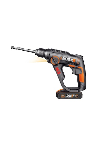 Worx WX390.1 20V 2.0Ah Li-ion Profesyonel SDS-Plus Pnömatik Çift Akülü Şarjlı Matkap + 8 Adet Uç + Mandren