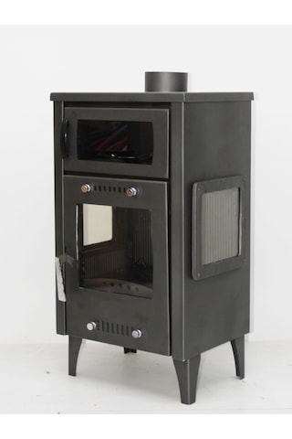 Dorello Soba Troy Model 3 Tarafı Camlı Kuzineli Soba