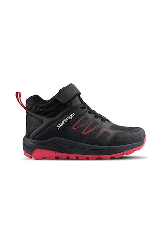 Slazenger KENTON I Çocuk Cırt Cırtlı Siyah - Kırmızı Bot