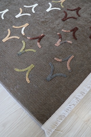 Arte Nakışlıyeşil Kilim Dekoratif Salon Halısı Yıkanabilir Yeşil