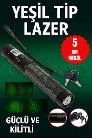 Yeni Pro Model - Pro X Yeşil Şarjlı Lazer Pointer Metal Kasa Green Laser Ultra Güçlü 5 Km
