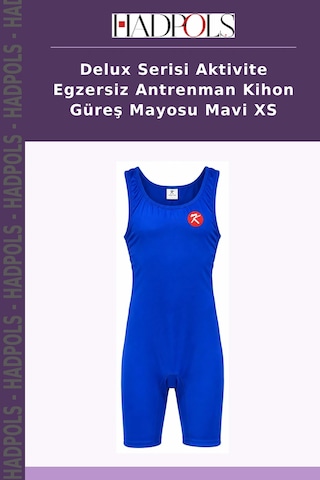 Delux Serisi Aktivite Egzersiz Antrenman Kihon Güreş Mayosu Mavi Xs
