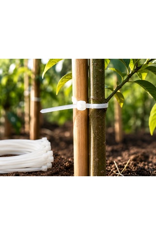 100 Adet Beyaz Cırt Kelepçe 4,8x200 Mm Plastik Kelepçe Kablo Düzenleyici Güçlü Kilit Mekanizmalı