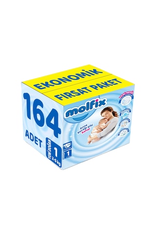 Molfix Bebek Bezi Beden:1 2-5 kg Yeni Doğan 164 Adet
