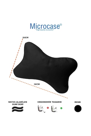Microcase 3d Ortopedik Oto Araç Oyuncu Koltuk Bel Destek Yastığı 36x26cm 1 Adet Al4336 Siyah
