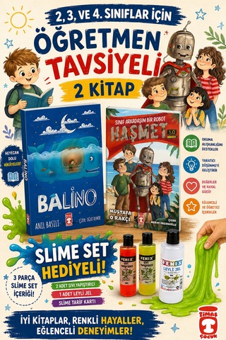 Timaş 2,3. Ve 4.sınıflar İçin Balino-sınıf Arkadaşım Bir Robot Haşmet Slime Set Hediyeli