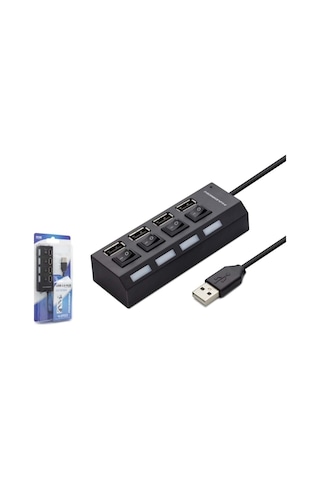 Usb Çoklayıcı Kablolu Anahtarlı 4 Port Hd-102