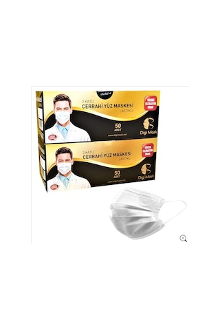 Digi Mask 3 Katlı Telli Cerrahi Maske Lastikli 200 Adet