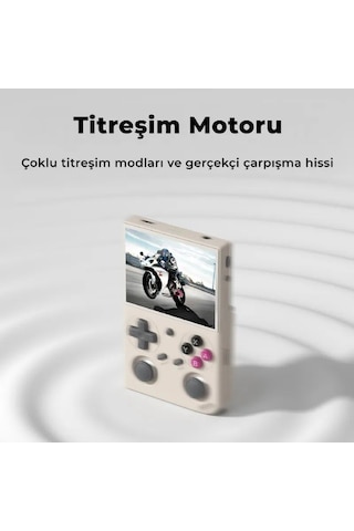 G350 Gri Retro El Oyun Konsolu 64 Gb - 3.5 İnç Ips Ekran Rk3326 İşlemci 3200 Mah Batarya Psp, Ps1, Nds Destekli