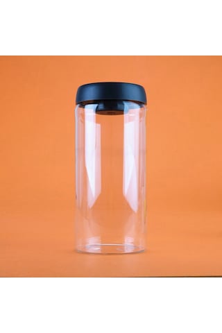 Arow Frasco Vakumlu Saklama Kavanozu - Şeffaf / Siyah - 1,8 Lt Şeffaf / Siyah