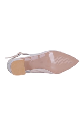 Esracan 2803 5cm Slingback Topuklu Ayakkabı Krem