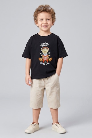 Dmb Boys & Gırls Erkek Çocuk Ayıcık Baskılı Tshirt 1-7 Yaş Füme-2796