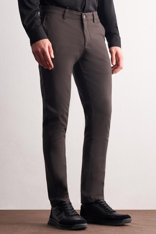 Haki Yan Cep Düz Paça Pamuklu Slim Fit Chino Casual Pantolon 1003255160 Haki